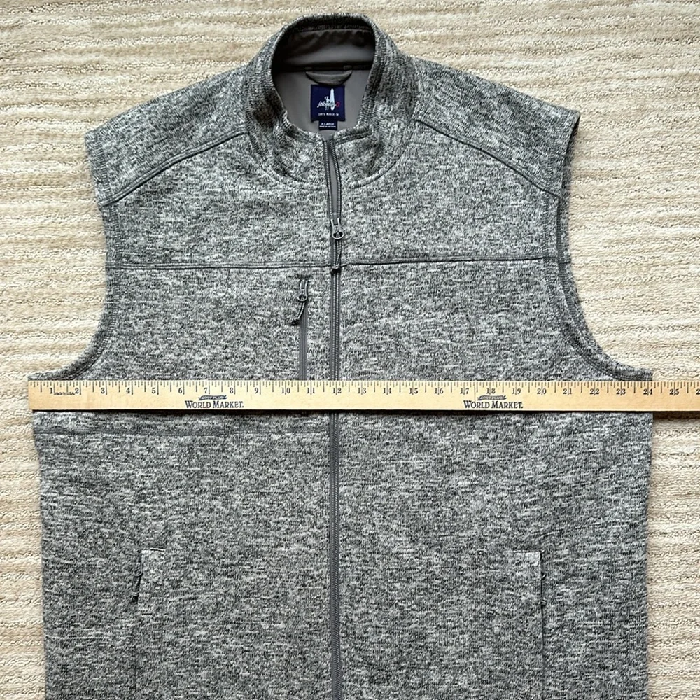 EUC Johnnie-O Wes Full Zip Fleece Vest Light Gray Size XL